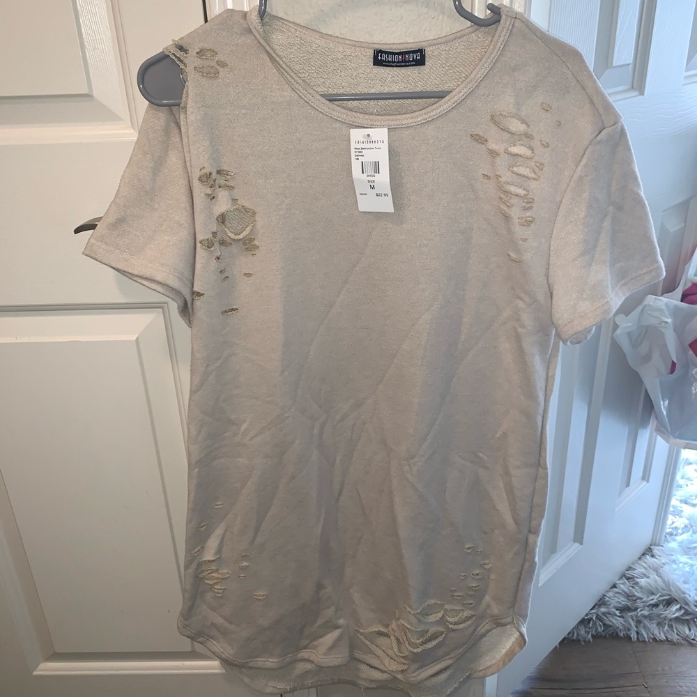 Distress t shirt dress